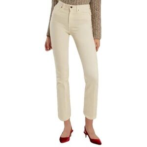 Khaite Benny Cream Crop Flare Jeans